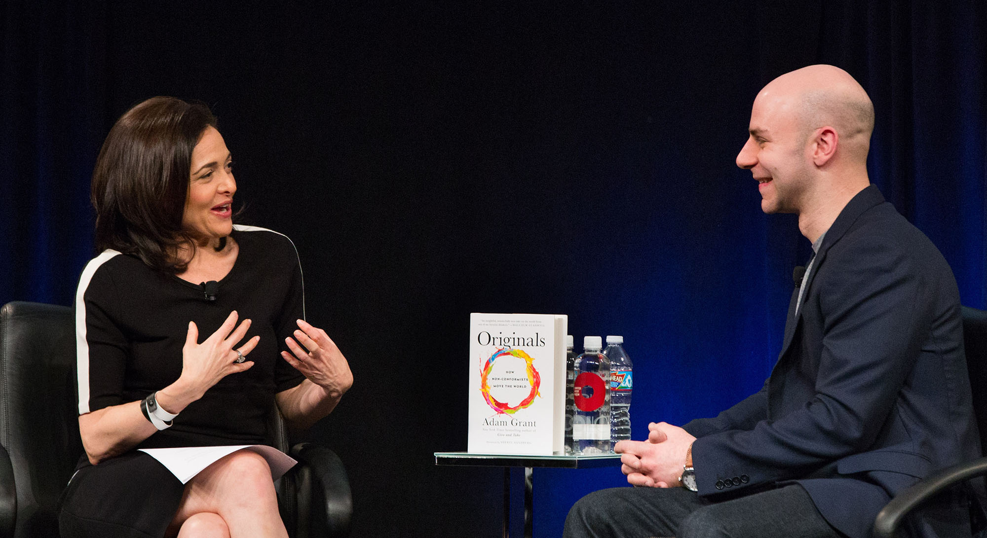 Facebook COO Sheryl Sandberg leads a conversation with author Adam Grant about his book, <em>Originals</em>.